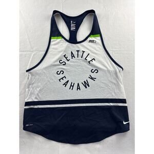 XL blue and white Nike Seattle Seahawks razorback tank top
